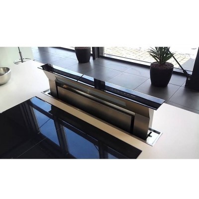 Falmec down draft cappa da piano worktop 120 cm inox + vetro nero cddw20.e1