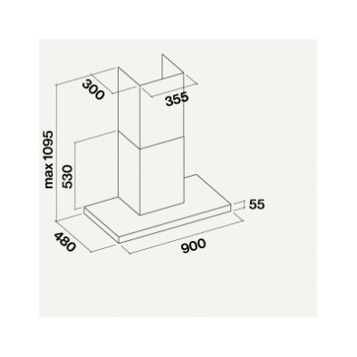 Falmec lumina nrs cappa parete 120 cm acciaio inox