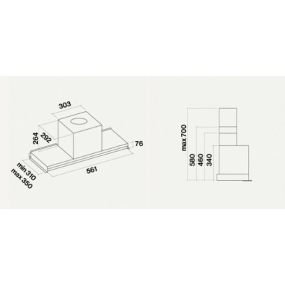 Falmec Virgola No-Drop cappa incasso 60 cm inox