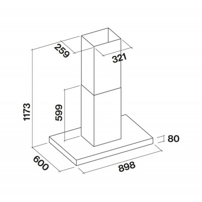 Falmec Plane No-Drop island hood 90 cm stainless steel