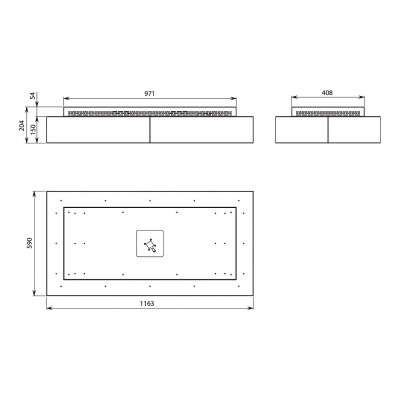 Falmec Vega cappa soffitto 115 cm vetro nero