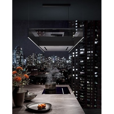 Falmec Light campana extractora de isla 120 cm negro mate