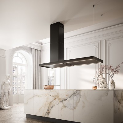 Falmec elle campana isla 175 cm negro mate