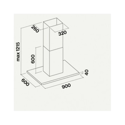 Falmec lumen design cappa isola 90 cm acciaio inox