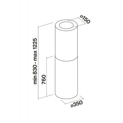 Falmec polar x cappa isola 35 cm acciaio inox