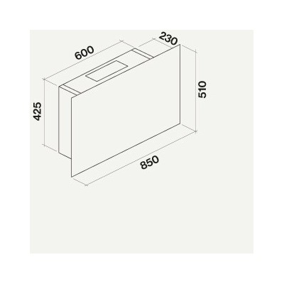 Falmec Cover Wandhaube 85 cm Weißglas