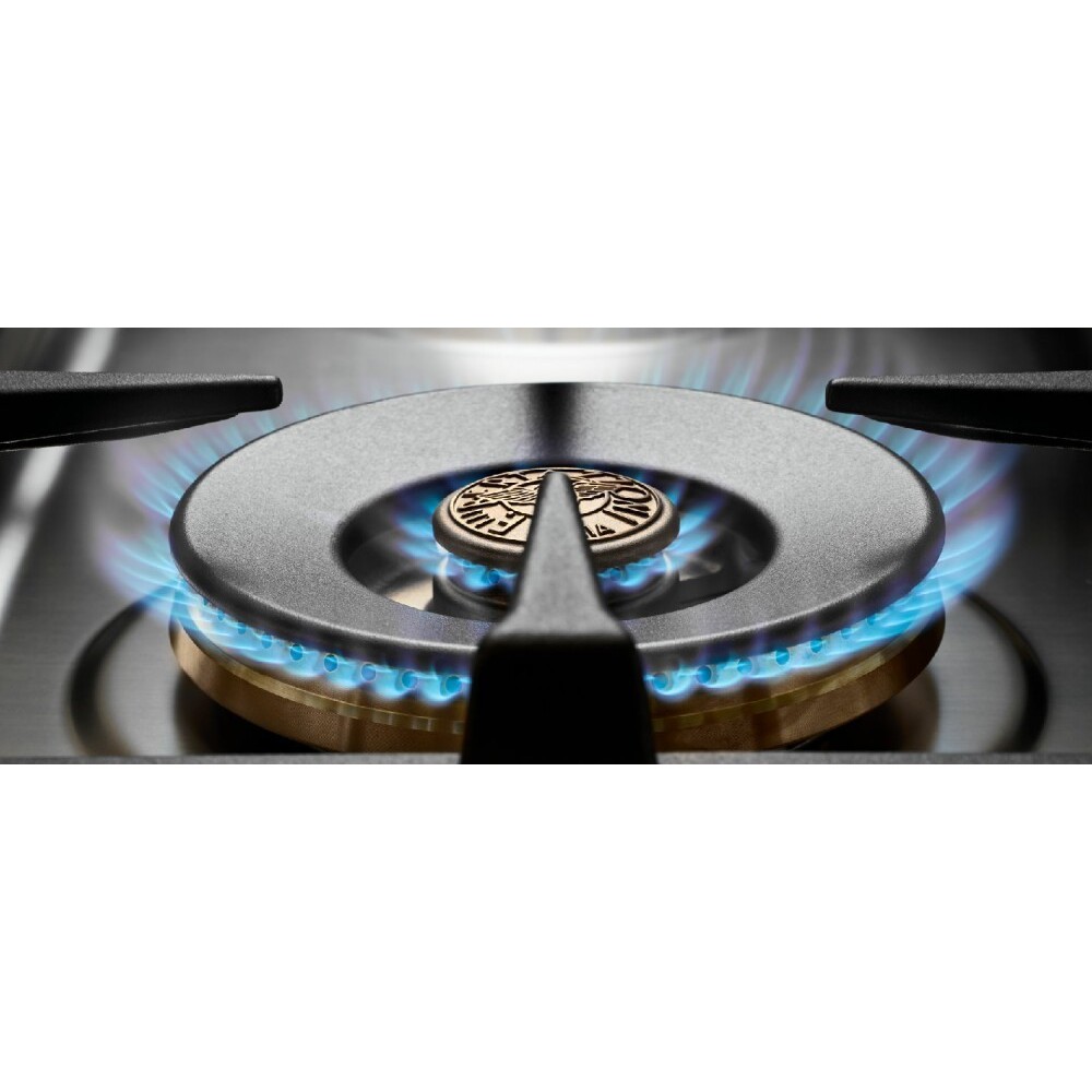 Cuisinière gaz 6 brûleurs puissants (48kW) sur four électrique