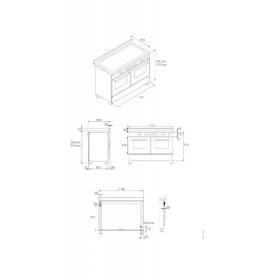 Bertazzoni mas126g2enet encimera cocina 120 cm negro