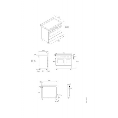 Bertazzoni mas106l2enet arbeitsplatte küche 100 cm schwarz