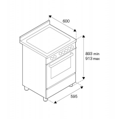 Bertazzoni Pro64i1egit cuisinière à induction à poser 60 cm jaune