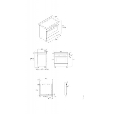 Bertazzoni mas95i1enet plan de travail induction cuisine 90 cm noir