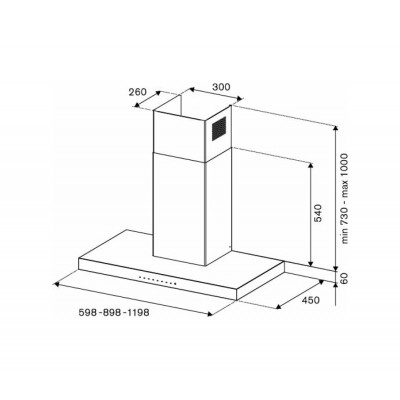 Bertazzoni kt120p1axt okap ścienny 120 cm ze stali nierdzewnej