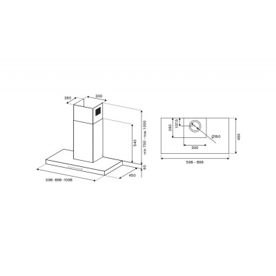 Bertazzoni kt90p1xv okap ścienny 90 cm ze stali nierdzewnej