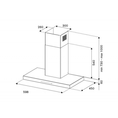 Bertazzoni kt60p1xv hotte murale 60 cm acier inoxydable