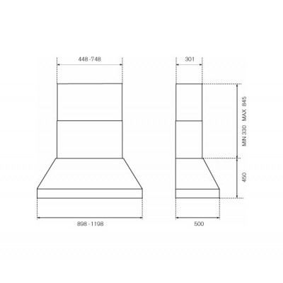 Bertazzoni kph120masxt hotte murale 120 cm acier inoxydable