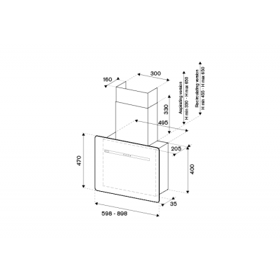 Bertazzoni kv90pro1na 90 cm black wall hood