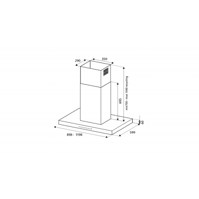 Bertazzoni kti120p1axt hotte îlot 120 cm acier inoxydable