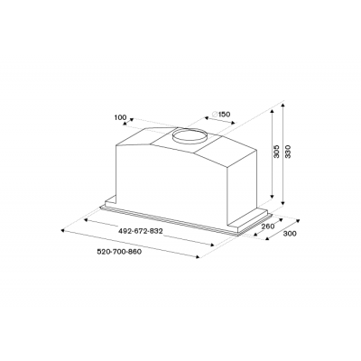 Bertazzoni kin52mod1xc Einbau-Unterschrankhaube 52 cm Edelstahl