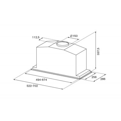 Bertazzoni kin70p1xv Einbau-Unterschrankhaube 70 cm Edelstahl