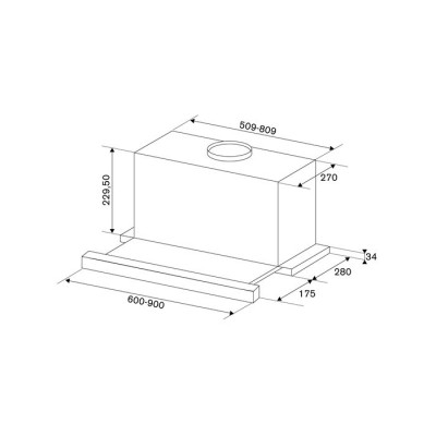 Bertazzoni kte60mod1b Hotte télescopique encastrable en acier inoxydable de 60 cm