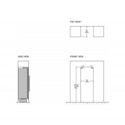 Bertazzoni lrd755ubrxtt Réfrigérateur professionnel à colonne encastrable 75 cm + 901557