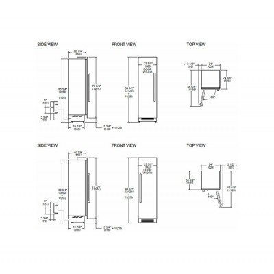 Bertazzoni lrd605ubrxtt Professionelle Einbaukühlschranksäule 60 cm Edelstahl + 901557