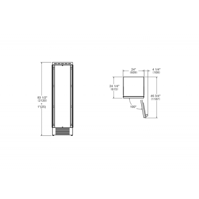 Bertazzoni lrd605ubrptt Master Einbau-Säulenkühlschrank 60 cm