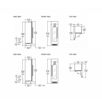 Bertazzoni wc605brx2t built-in wine cellar 60 cm stainless steel h 212 cm + 901557