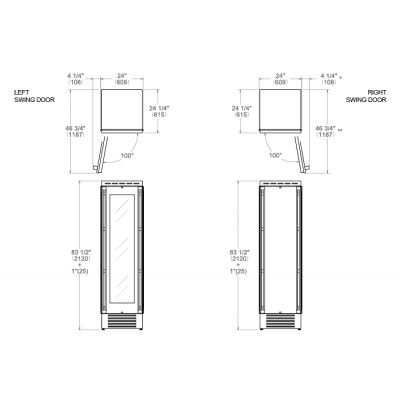 Cave à vin encastrable Bertazzoni wc605brp2t 60 cm panneautable