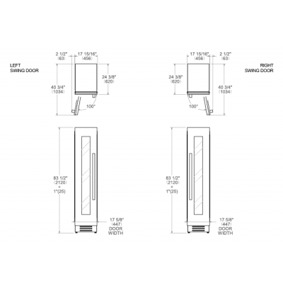 Bertazzoni wc455blx2t Einbau-Weinkeller 45 cm Edelstahl + 901557