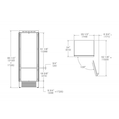 Bertazzoni Ref755bblptt frigorifero freezer da incasso 75 cm