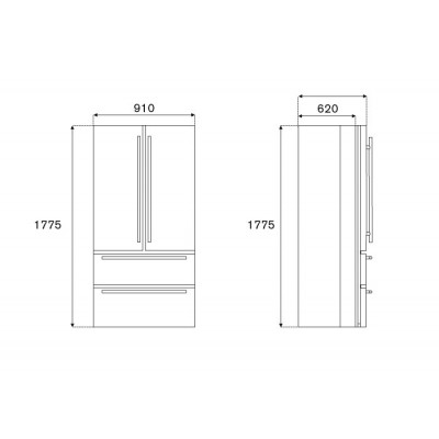 Bertazzoni Ref904ffnxtc Réfrigérateur congélateur professionnel pose libre 90 cm inox + 901249