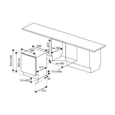 Bertazzoni dw6083prts Einbau-Geschirrspüler komplett versteckt 60 cm