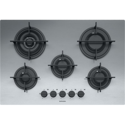 Barazza 1pmd70 Mood Placa de gas de acero inoxidable de 75 cm