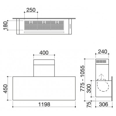 Barazza 1kstp12 steel wall hood 120 cm stainless steel