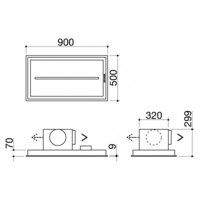 Barazza 1kbas9 b_ambient cappa a soffitto 90 cm inox