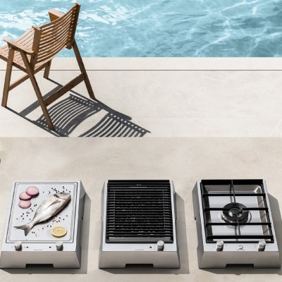 Barazza 1ptfbq Thalas Barbecue de comptoir en acier inoxydable 40 cm