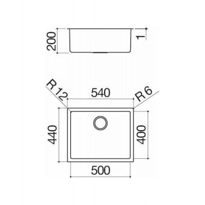 Barazza 1qr506 évier extérieur 1 bac 50x40 cm acier inoxydable satiné