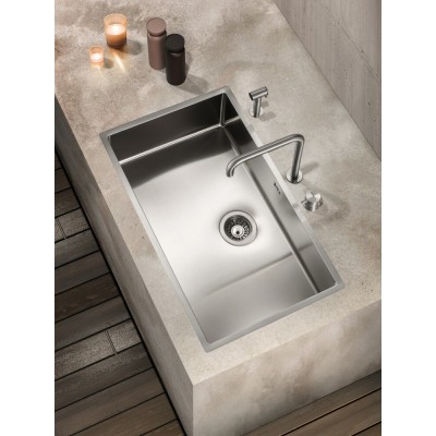 Barazza 1qr706 outdoor single bowl sink 70x40 cm satin stainless steel