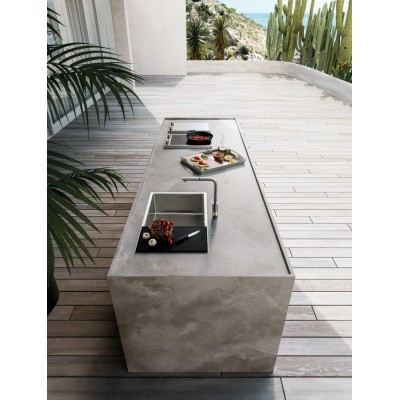 Barazza 1qr706 outdoor single bowl sink 70x40 cm satin stainless steel