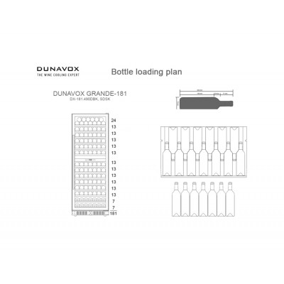 Dunavox dx-181.490dbk cantina vini h 183 cm vetro nero