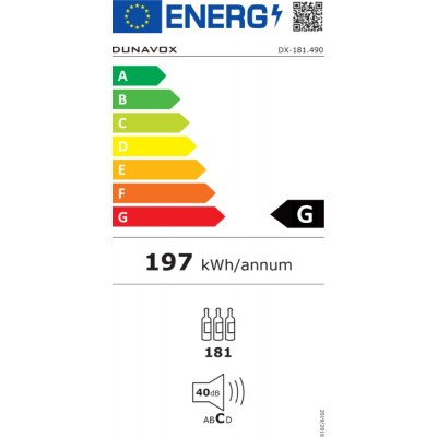 Dunavox dx-181.490dbk cantina vini h 183 cm vetro nero