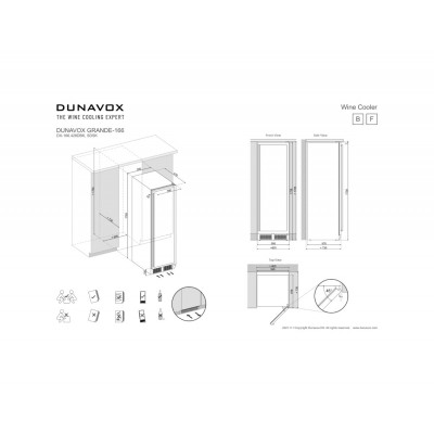 Dunavox dx-166.428dbk cantina vini h 177 cm vetro nero