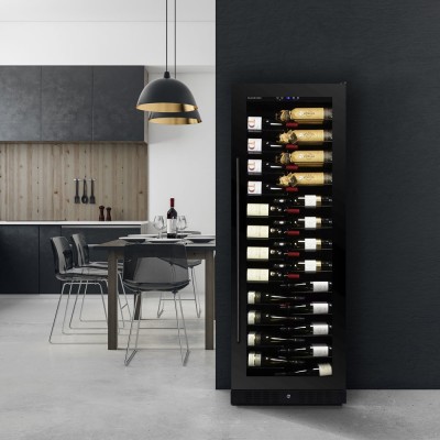 Dunavox dx-143.468b  vinoteca h 183 cm cristal negro