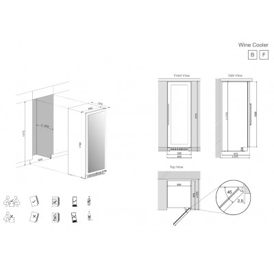 Dunavox dx-123.338db cantina vini h 177 cm vetro nero