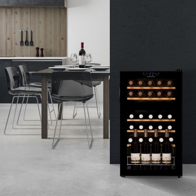 Dunavox dxfh-30.80  Free-standing wine cellar h 86 black glass