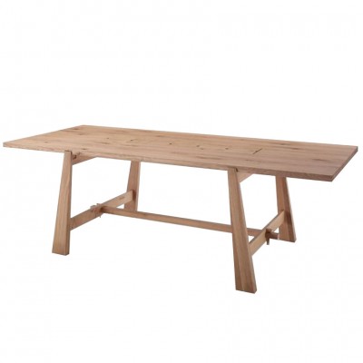 Conarte   table artisanale en bois de chêne massif + accessoires 240 x 110 h 76 cm