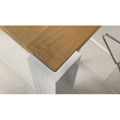 Massage de table en bois moderne patte blanches