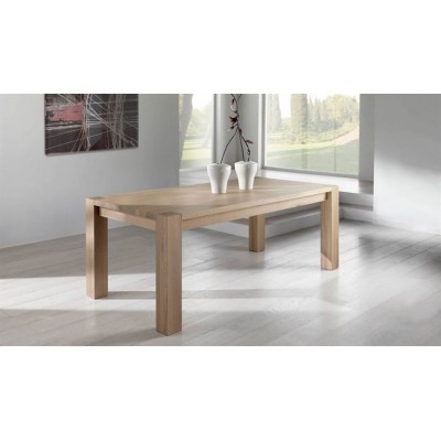 Mesa extensible en madera maciza de roble artesana