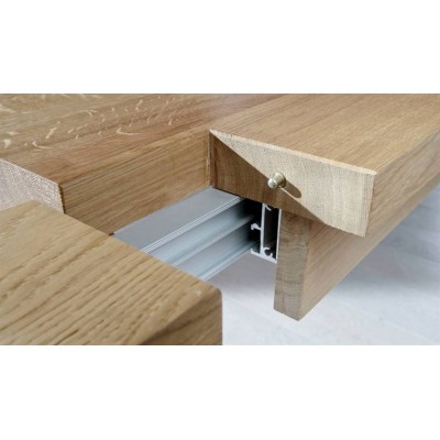 Table en bois extensible avec un chêne solide artisanal